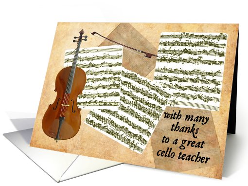 Thank You Cello Teacher card (401807)