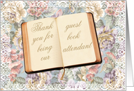 Thank You Guest Book Attendant card