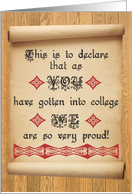 College Acceptance Congratulatory Scroll - from plural sender card