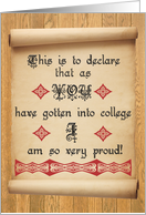 College Acceptance Congratulatory Scroll - from single sender card