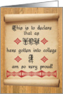 College Acceptance Congratulatory Scroll - from single sender card