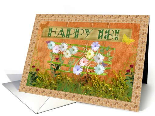 Happy 18 Garden card (435106)