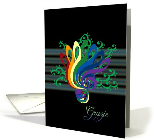 Bouquet of Clefs Thank You in Italian - Grazie card (475988)