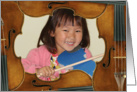 Photo Framed by Violins, Custom Request card
