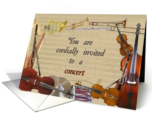 Concert Invitation, Orchestra Instruments card (621014)