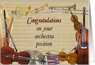 Congratulations Orchestra Position card