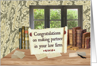 Law Firm Partner Congratulations, Vintage Office card