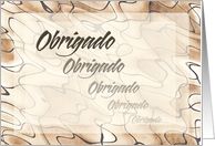 Repeated Thanks in Portuguese from Male, Obrigado card