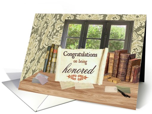 Congratulations on being Honored, Study with Garden View card (816313)