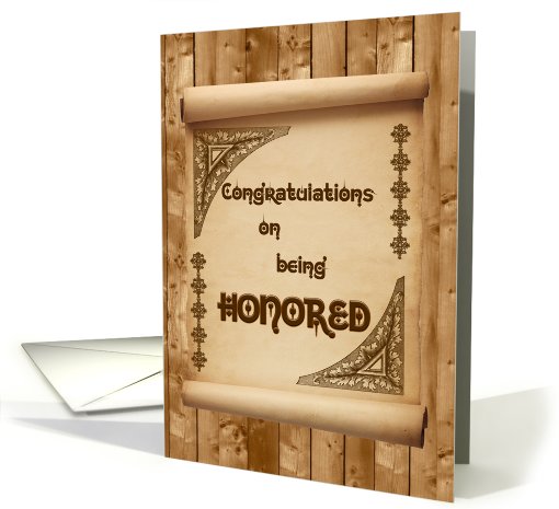 Congratulations on being Honored, Scroll on Wall card (816337)