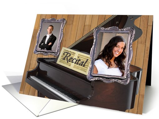 Recital Invite with Piano, Double Photo Customization card (839013)