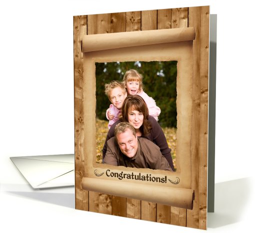 Congratulations, Photo on Scroll, Wood Wall card (839441)