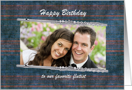 Happy Birthday, Photo Card for Favorite Flutist card