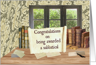 Congratulations on Sabbatical, Vintage Study with Garden View card
