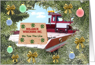 Rollback Wrecker Christmas, Industry Customizable Text card