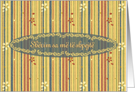Albanian Get Well Wishes, Stripes and Flowers card