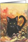 Happy Halloween, Black Cat Painting card