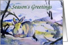 Season’s Greetings Holiday Snow Rabbit card