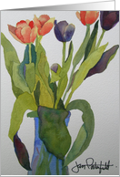 Orange and Blue Tulips card