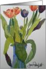 Orange and Blue Tulips card
