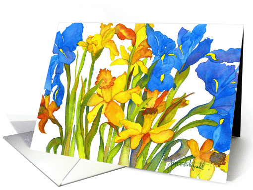 Daffodil & Iris card (332693)