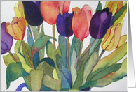 Multi-Colored Easter Tulips card