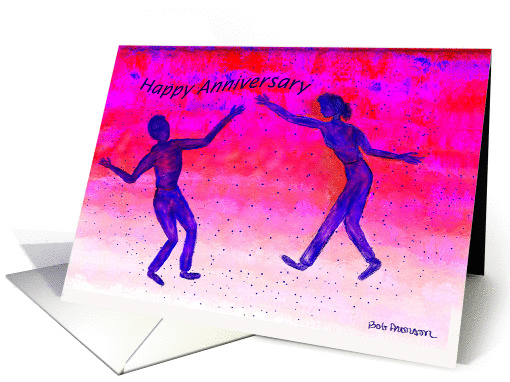 Rhapsody in Red & Blue - Happy Anniversary card (337171)