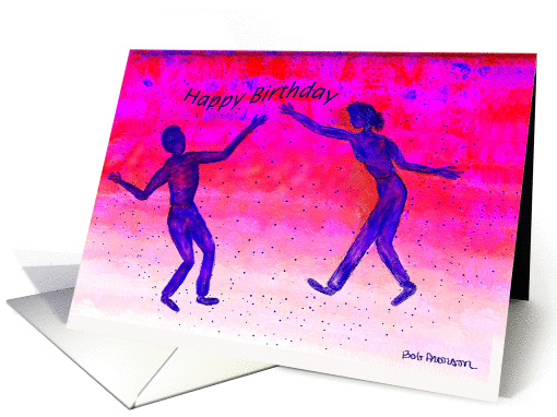 Rhapsody in Red & Blue - Happy Birthday card (337177)