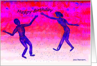 Rhapsody in Red & Blue - Happy Birthday card