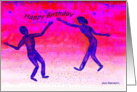 Rhapsody in Red & Blue - Happy Birthday card