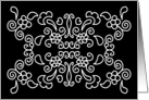 Black And White Symmetrical Floral Pattern card