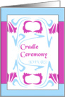 art nouveau design, baby cradle ceremony invitation card
