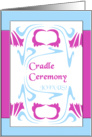 art nouveau design, baby cradle ceremony invitation card