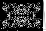 Black And White Symmetrical Floral Pattern card