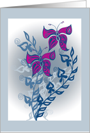 a pair of purple butterflies in blue twigs card