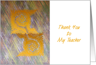thank you to my teacher card