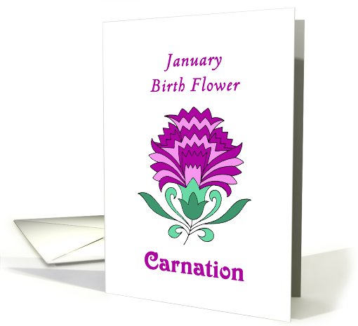 carnation january birth flower card (458758)