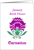 carnation january birth flower card
