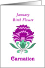 carnation january birth flower card