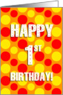 polka dots 1st birthday card