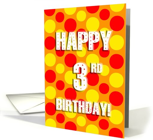 polka dots 3rd birthday card (478907)