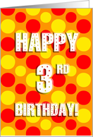 polka dots 3rd birthday card