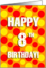 polka dots 8th birthday card