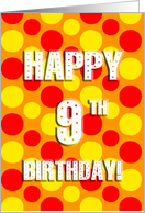 polka dots 9th birthday card