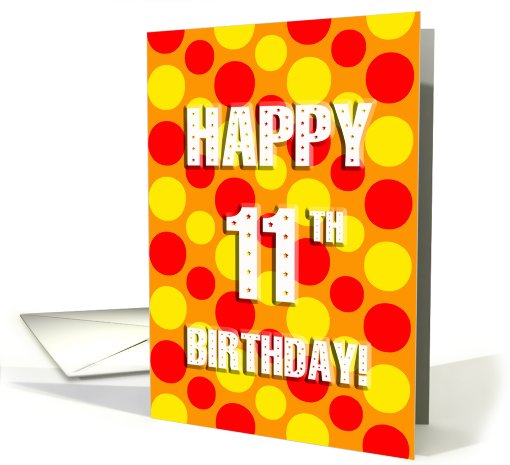 polka dots 11th birthday card (478946)