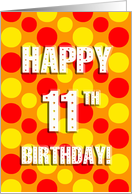 polka dots 11th birthday card