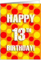 polka dots 13th birthday card