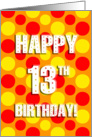 polka dots 13th birthday card