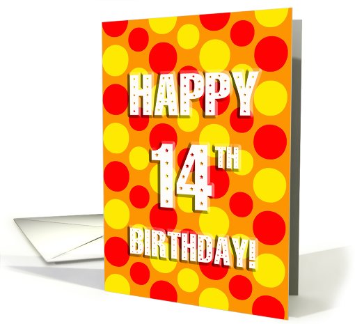 polka dots 14th birthday card (478951)