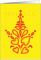yellow slovenian decorative merry christmas card